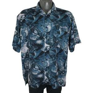 Vintage Hard Rock Cafe New Orleans Guitar All Over Print Hawaiian Shirt XL